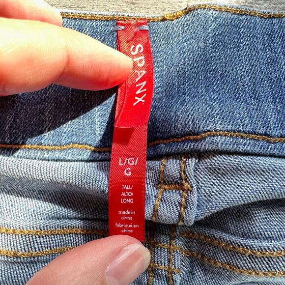 Spanx Straight Leg Jeans Light Wash LT or Large Tall - Picture 7 of 13